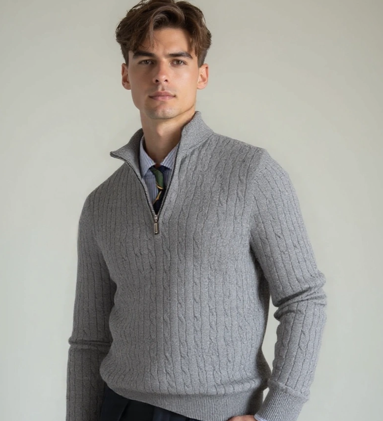 Tobias™ | Zip Tröja med Mönster