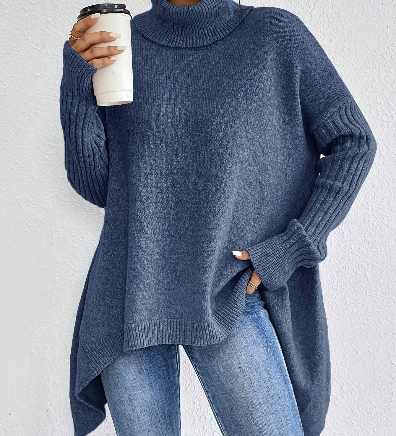 Sylvie | Draperad Tröja med Hög Krage