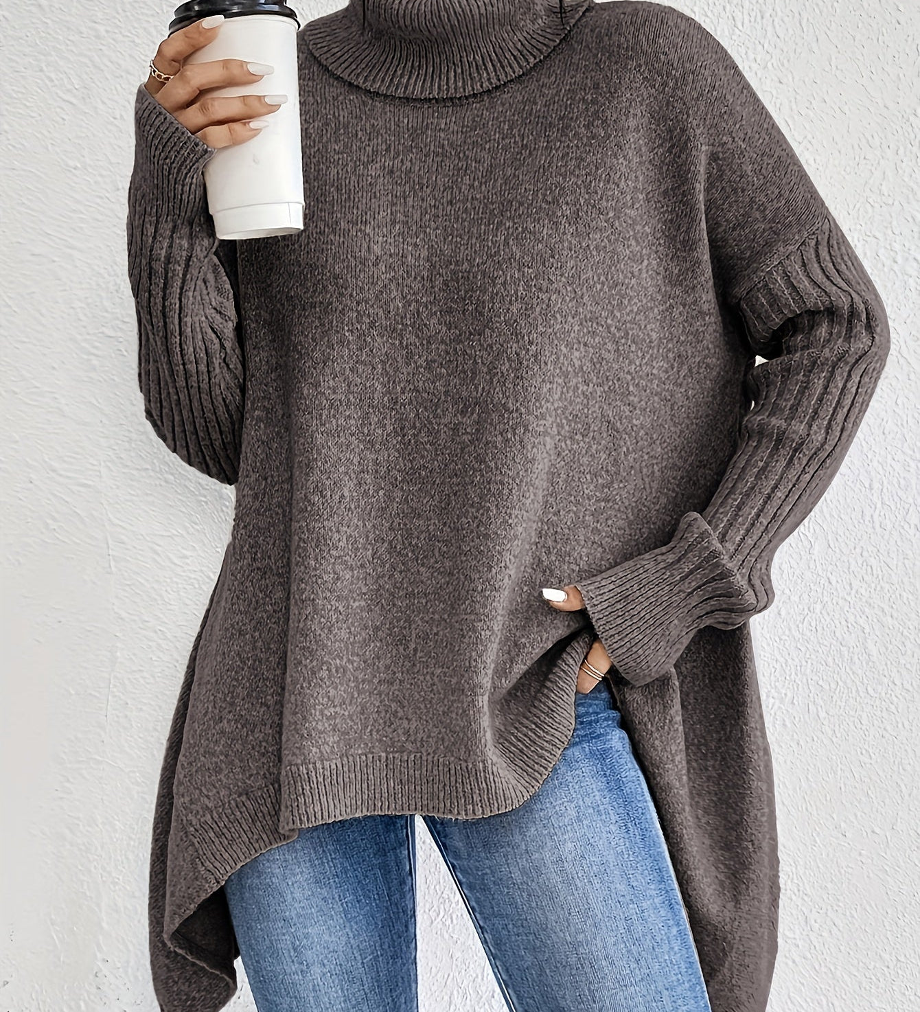 Sylvie | Draperad Tröja med Hög Krage