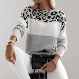Diane | Stickad tröja med leopardmönster