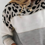 Diane | Stickad tröja med leopardmönster