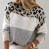Diane | Stickad tröja med leopardmönster