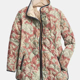 Laura | Quiltad Jacka med Terrakotta Damask