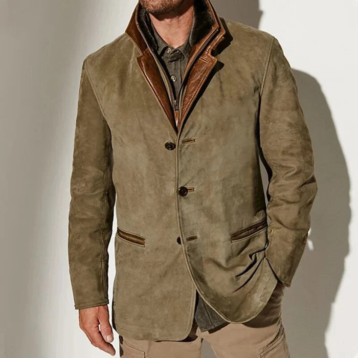 Luca - Elegant Vintage Jacka med Krage för Män