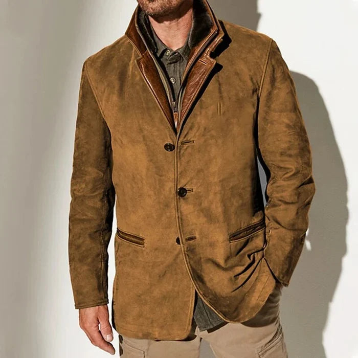 Luca - Elegant Vintage Jacka med Krage för Män
