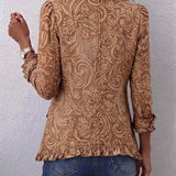 Concetta | Vintage Blommig Jacka med Volanger