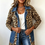 Lorena | Lång Leopard- och Denimjacka