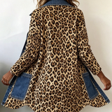 Lorena | Lång Leopard- och Denimjacka