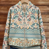 Britta | Zip Cardigan med Vintage Botanik