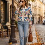 Stine | Zip Cardigan med Botanisk Trädgård
