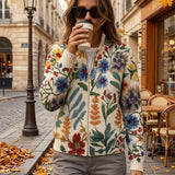 Stine | Zip Cardigan med Botanisk Trädgård