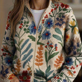 Stine | Zip Cardigan med Botanisk Trädgård