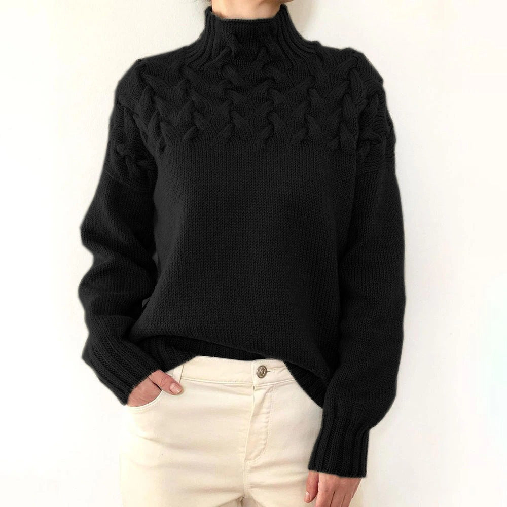 Nina | Stickad Rullkragesweater